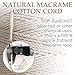 MB Cordas Macrame Cord 4 mm * 284 yd (853 feet) - 3PLY Cotton Rope for Macrame Dream Catcher, Wall Hanging, Plant Hanger, Gift Wrapping and Wedding Decorations