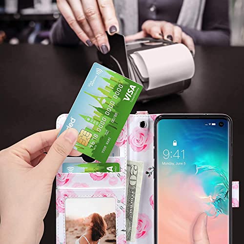 Ulak Galaxy S10 Plus Case Wallet, Flip S10 Plus Case With Card Holder Pu Leather + Tpu Bumper Stand Cover Kickstand Full Protective Phone Case For Samsung Galaxy S10 Plus 6.4 Inch - Rose Gold #TOP6