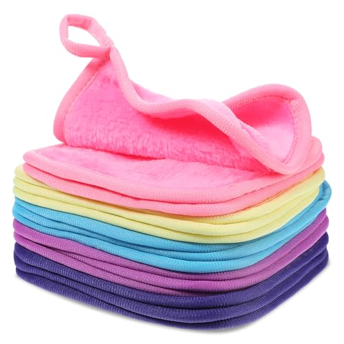 TIESOME 15Pack Makeup Remover Cloth, Ultra Soft and Reusable Microfiber Makeup Remover Cloths Reusable Makeup Remover Pads Facial Cleansing Towels for All Skin Types