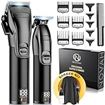 Novah® Professional Hair Clippers for Men, Professional Barber Clippers and Trimmer Set, Mens Cordless Hair Clippers for Barbers Haircut Fading Kit Fade