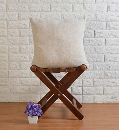 Image of SASHAA WORLD Natural Chenille Cushion Cover | Decorative Pillow Case | Elegant Solid Design, Soft & Durable | Ideal for Living Room, Bedroom & Home Decor| 45X45 Cm