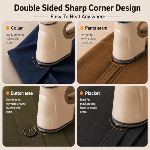 Image of Portable Handheld Garment Steamer | 1000W Foldable Mini Travel Steam Iron | 160ml | Iron Rest Pads | Heat Resistant | Anti-Slip Mat | Protective Waterproof Insulation Mat | Assorted (Color Multi 0)