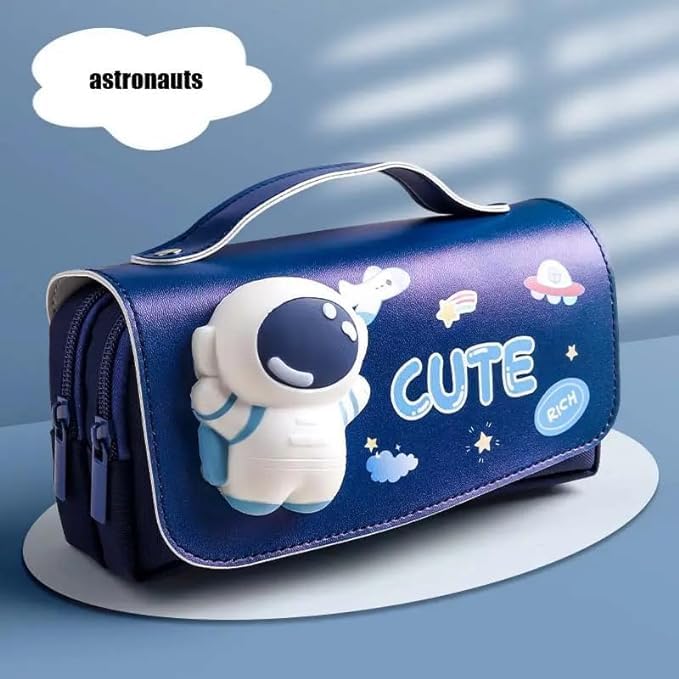 Image of Cute Astronaut Pencil Pouch for Girls and Boys,Big Pencil Case for Kids,Zipper Pencil Kit Stationary, Stationery Organizer Pen Box for Students (Cute Astronaut Pouch)