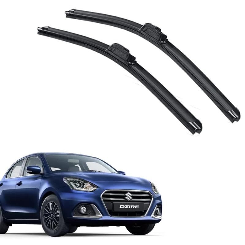 Image of Audio WHeels Perfect Fitting Frameless Windshield 100% Scratch Proof Cleaning Water Repellant Silicon Car Wiper Blades For Equipment Replacement, Set of 2 (D-21 inch & P-19 inch)