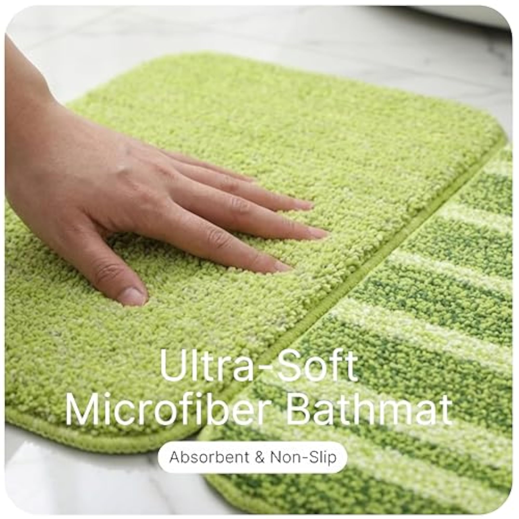 Solid & Striped Soft Microfiber Anti-Skid Bath Mats