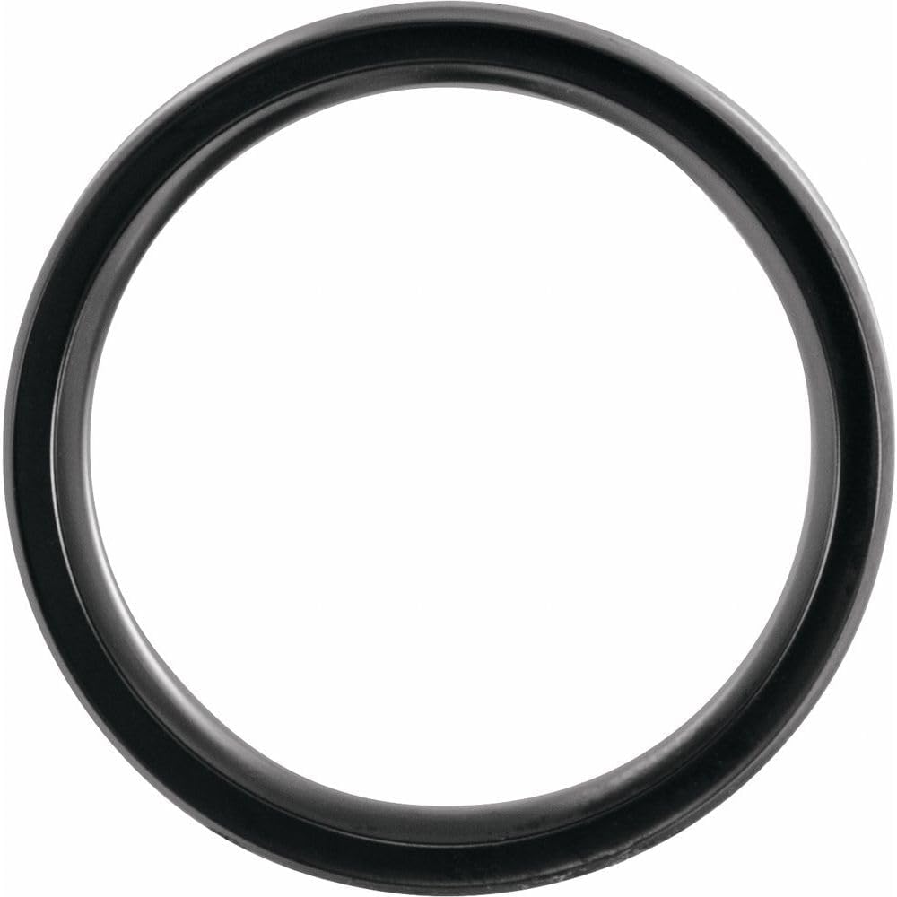 Black Solid Titanium 8mm Beveled Edge Wedding Band Ring Comfort Fit Wood Inlay - Size 11 - Image 2