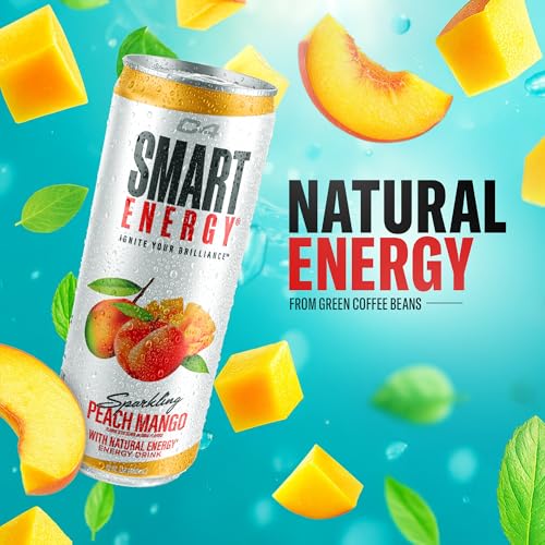 Image of Cellucor C4 Smart Energy Drink ‚ Boost Focus and Energy with Zero Sugar, Natural Energy, and Nootropics - 200mg Caffeine - Peach Mango (12oz Pack of 12)