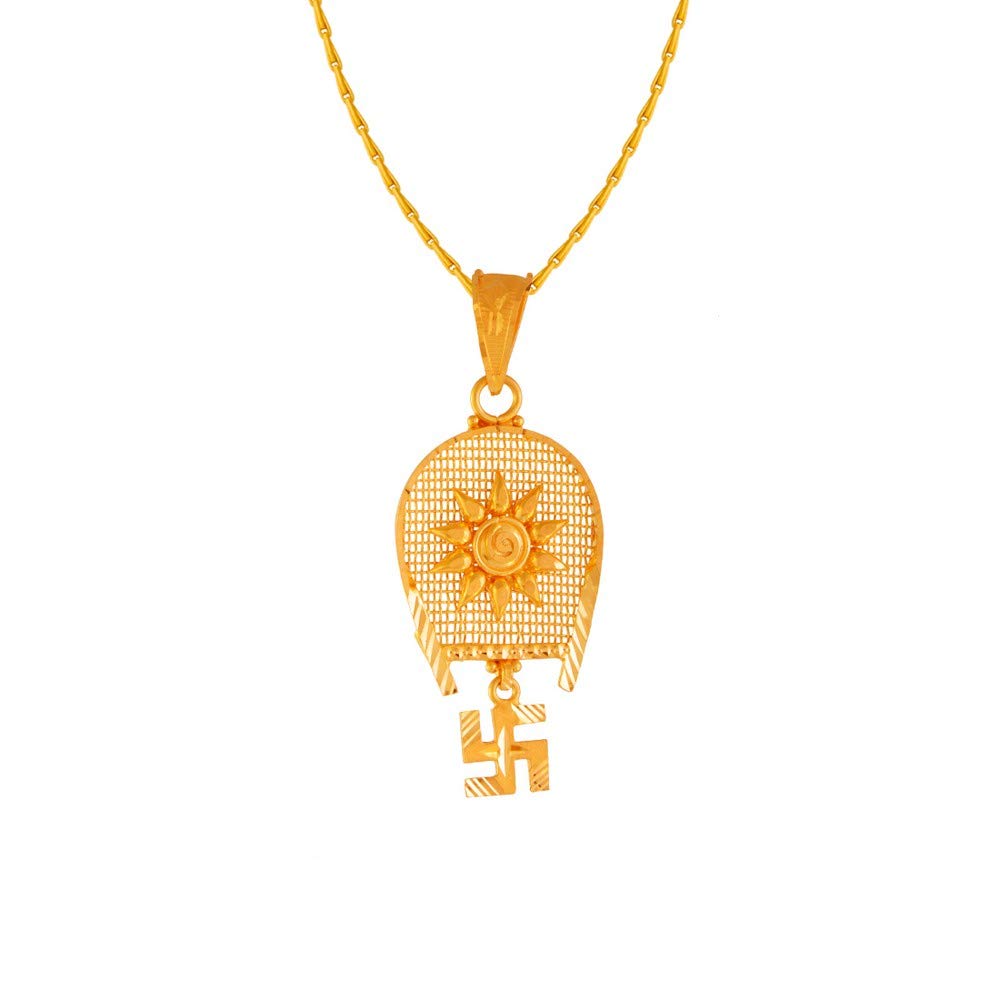 22k (916) Yellow Gold Pendant for Women - 2.45 Gram-image-3