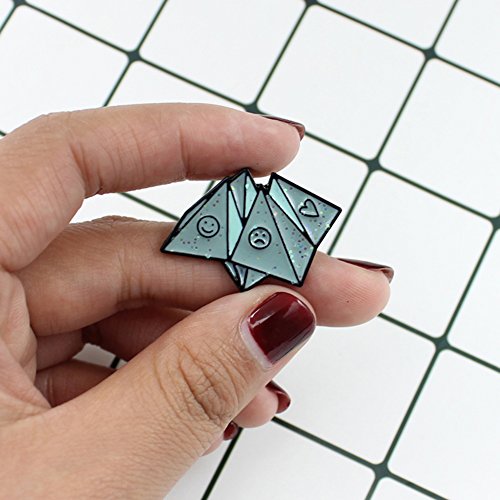 Ink2055 Cute Smile Sad Love Options Origami Enamel Brooch Pin Badge Hat Bag Badge Kids Gift #TOP3