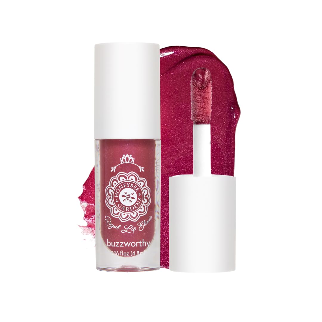 Honeybee Gardens Royal Lip Elixir Buzzworthy, Hydrating and Non-Sticky Liquid Lip Color, Vegan, Cruelty-Free Beauty