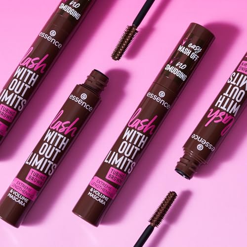 Image of essence | Lash Without Limits Brown Tubing Mascara | Extreme Length & Bold Volume | Smudge-Proof, Flake-Free Wear | Easy Removal | Vegan & Cruelty Free (05 | Brown)