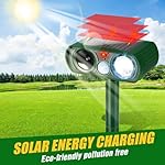 Ultrasonic Cat Deterrent Outdoor, Solar Powered Deterrent with Motion Sensor and Flashing Lights Solar Farm Garden Yard Device,Dogs,Cats,Birds - Image 2