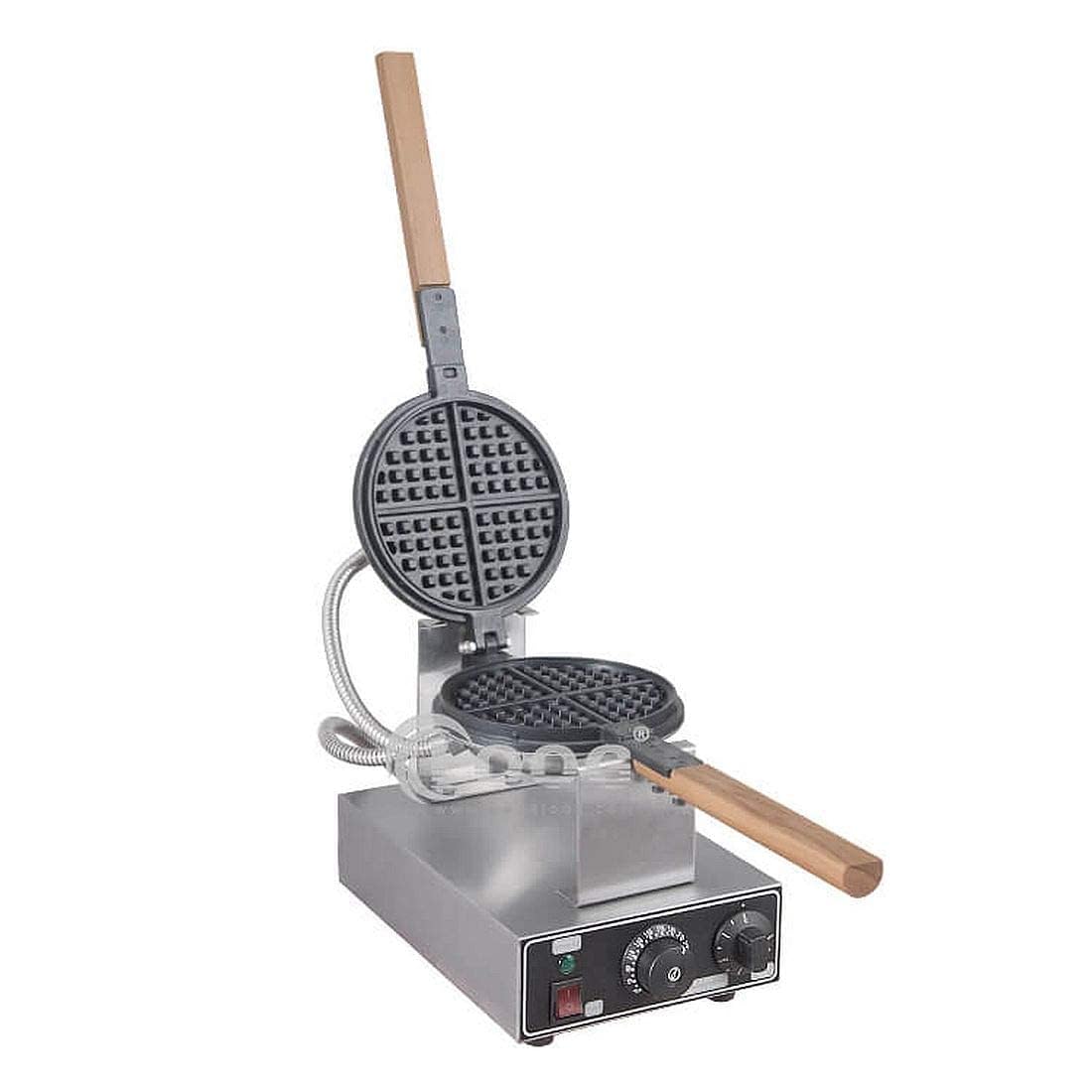 Waffle Maker Machine with Rotating Plate | Stainless Steel Belgian Waffle Iron with Wooden Handle | Non-Stick Electric Waffle Baker for Cafe, Restaurant, Pancake & Sandwich-image-40