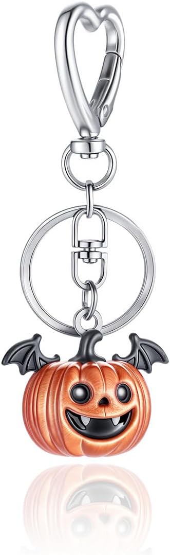 Halloween Keychain Spider Bat Pumpkin Charms with Heart Clasp Bag Charm Gothic Horror Accessories