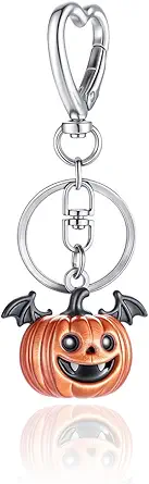 Halloween Keychain Spider Bat Pumpkin Charms with Heart Clasp Bag Charm Gothic Horror Accessories