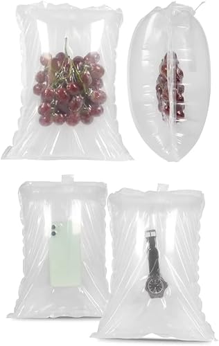 Miniatura 7 de Paquete de 100 bolsas inflables de plástico transparente de 5.9 x 9.8 pulgadas para embalaje de aire, bolsas de burbujas de aire, bolsas de