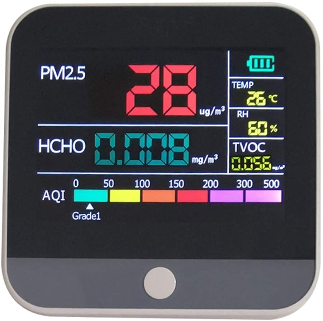 Misuratore di qualità dell'Aria, Monitor di qualità inquinamento atmosferico analizzatore di Gas PM2.5 Formaldeide (HCHO) TVoc Tester Detector Temp/Hum Diagnostico Meter Indoor
