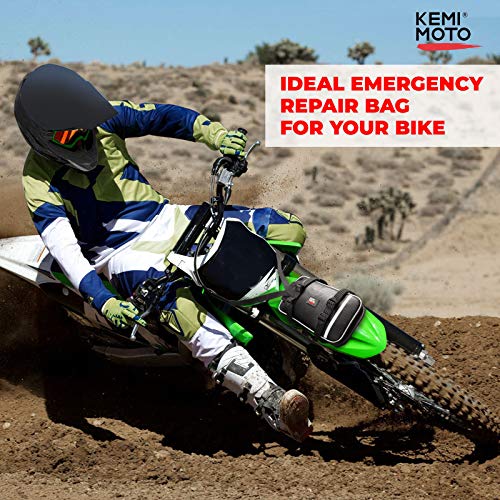 Kemimoto Motorcycle Front Fender Bag Dirt Bike Fender Bag Comes With Tool Roll Bag Dirt Bike Tool Bag Motorcycle Fender Pack Kit Motocross Enduro Fender Bag Dual Sport Riding No Drilling #TOP6