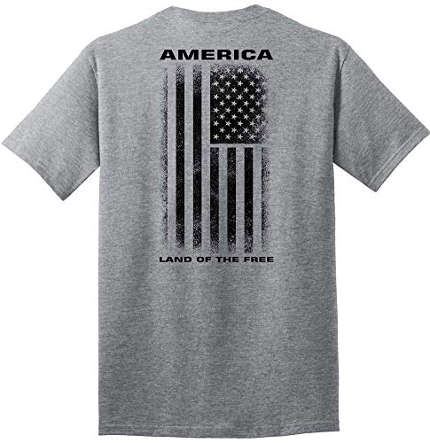 Joe's USA Vintage America Land of The Free Flag T-Shirt-AthleticHeather/b-3XLT
