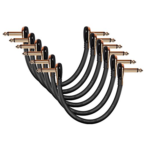 Donner 4334423055 Guitar Patch Cables Right Angle 6 Inch 15 Cm 1/4 Instrument Cables cover