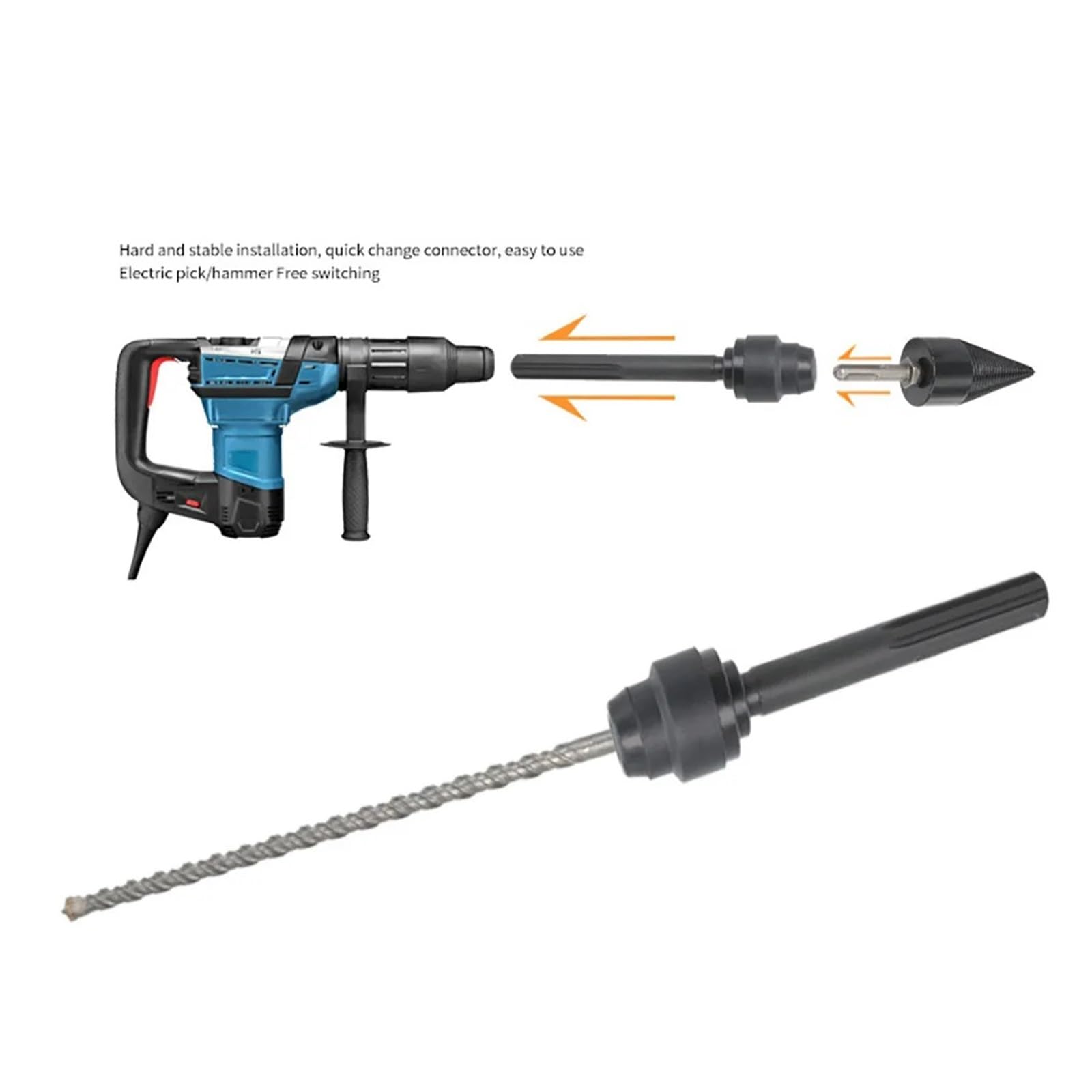Adaptador de mandril SDS MAX a SDS PLUS, convertidor de brocas, herramienta de taladro de martillo, adaptador de conexión, convertidor, accesorios de herramientas eléctricas
