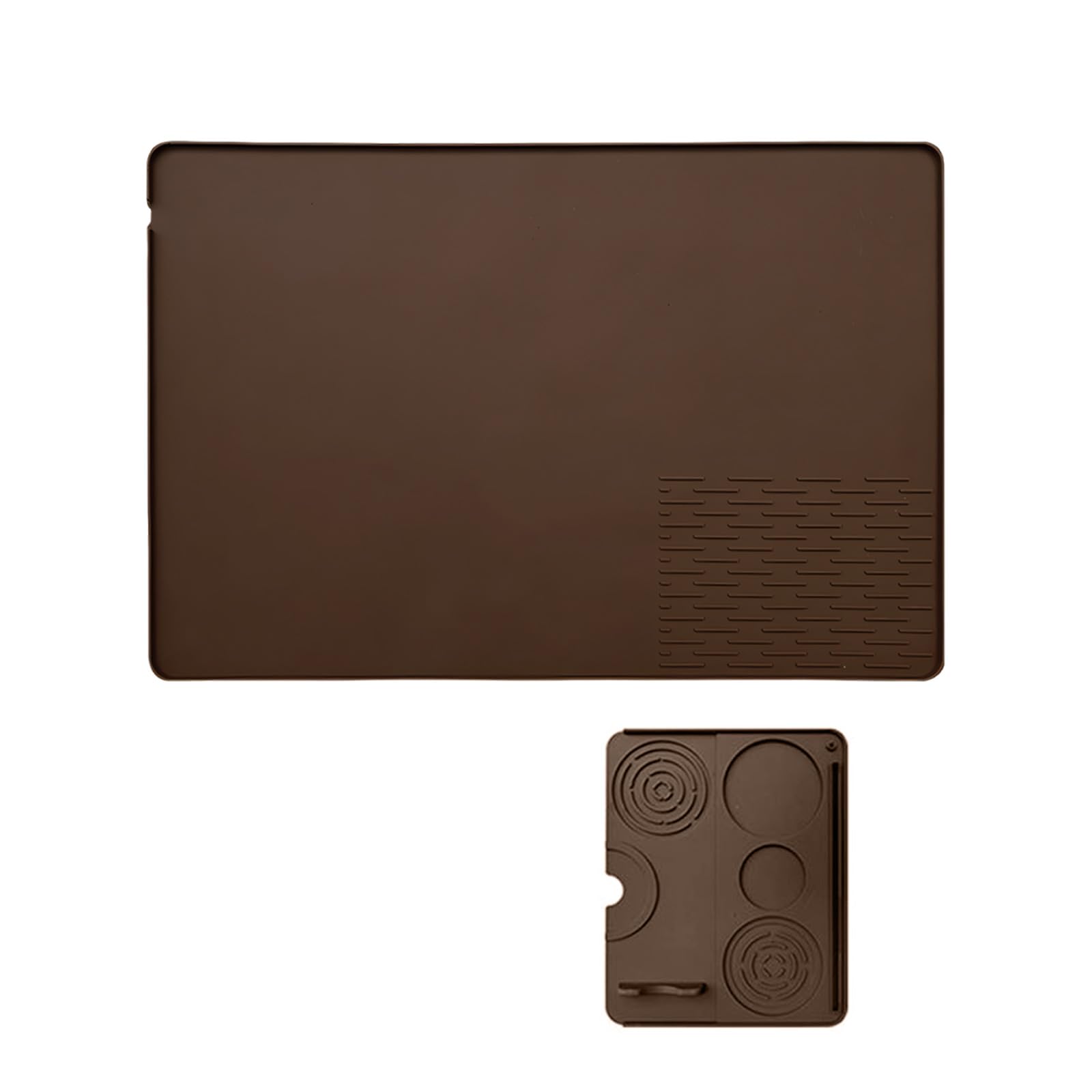 carotoe Nonslip 2 in 1 Silicone Coffee Machine Mat with Detachable Espresso Tamper Mat for Stable Placement and Reduction Drying