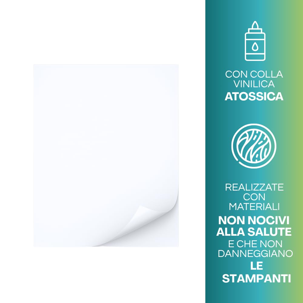 VIRSUS Etichette Adesive in Carta Vellum A4 160 gr VARIE QUANTITA' misura etichette 210x297mm etichette a foglio intero autoadesivo permanente per stampanti 1 etichetta per foglio (500)