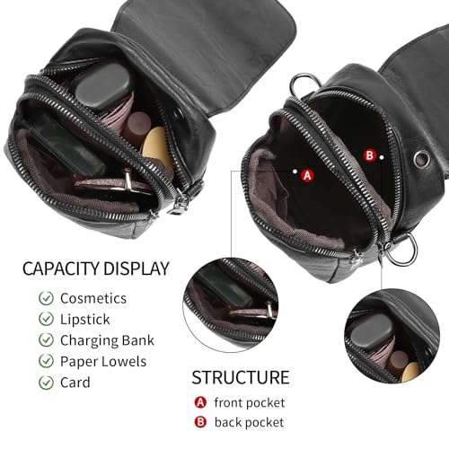 Small Crossbody Bags for Women Leather Phone Purses Shoulder Purse and Handbag with Tassel&Rivet Decoration3