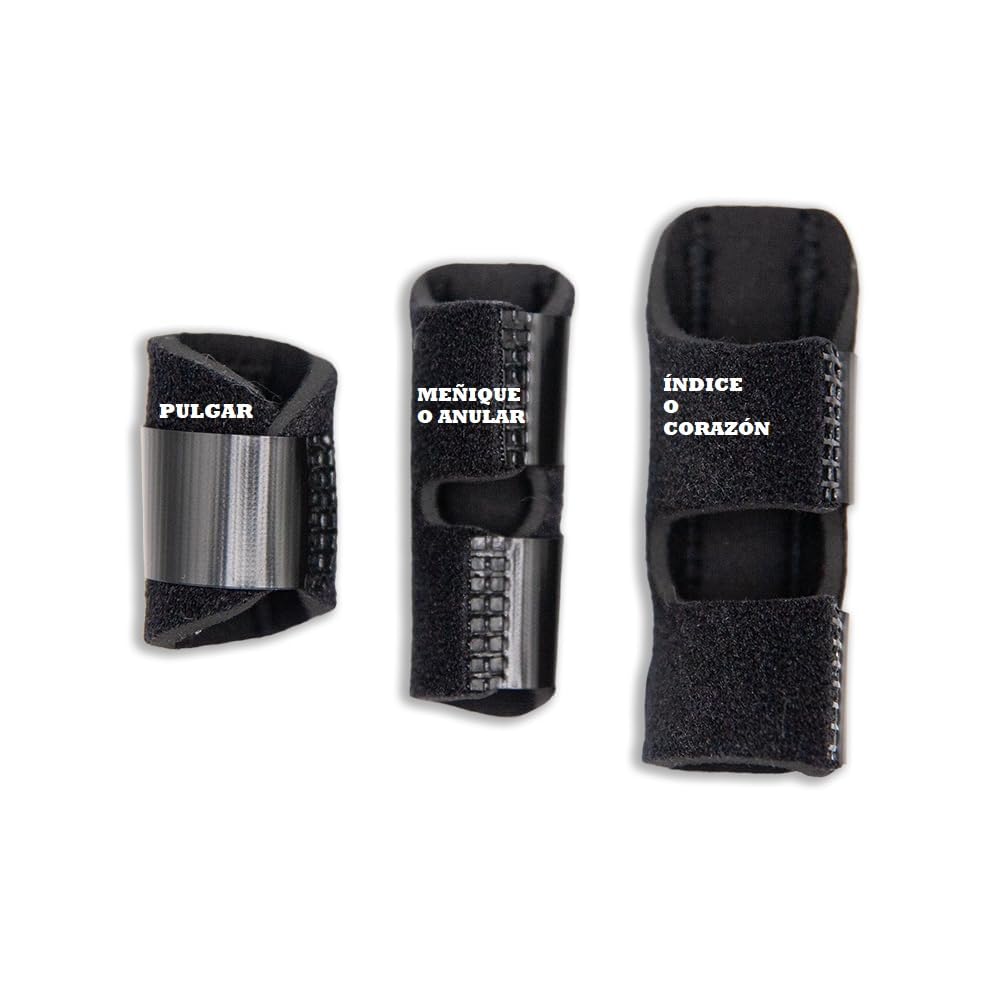 Pack de 3 Ferulas Ajustables para Dedos con Placa de Soporte de Aluminio Para Abarcar Todos los Dedos de la Mano. Protector para Alinear los Dedos muy Facil de usar