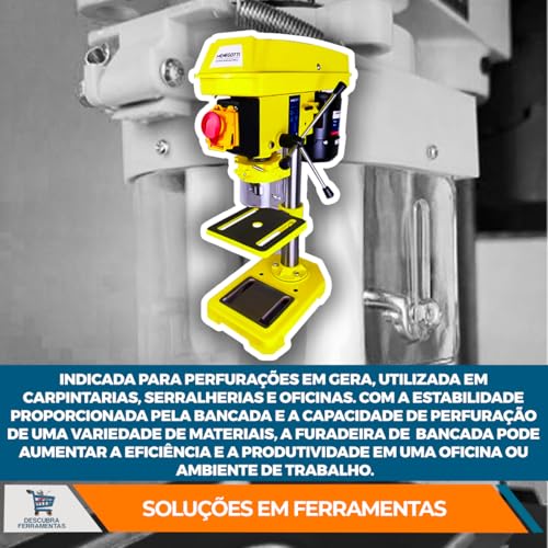Furadeira de Bancada MFB-13 Menegotti 1/2'' 350W 60HZ C/Motor Monofasico (13 MM) Profissional - 12
