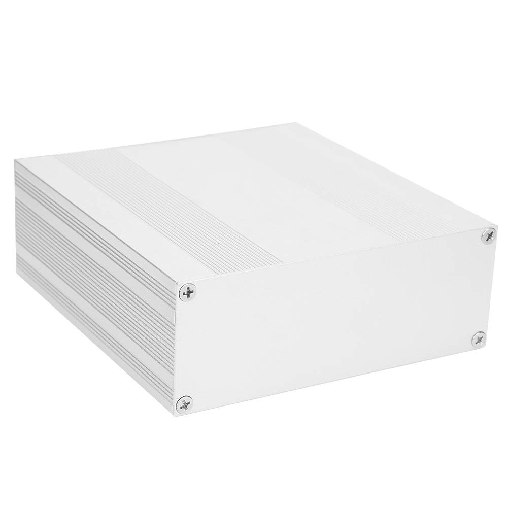 Keenso Aluminiowe Pudełko Projektowe -typ Typu Srebrna Obudowa Elektroniczna do Wyładowania Ciepła Aluminiowa Pokrywa 54x145x150mmmmm