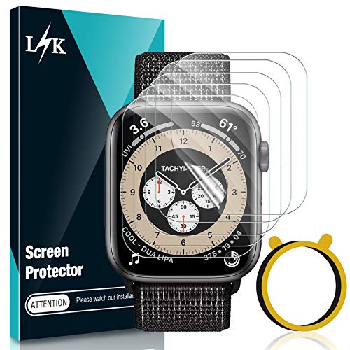 [5 Pack] LϟK Screen Protector for Apple Watch SE/Series 4 5 6 40mm HD Clear Flexible TPU Film with [Circle Installation Tool] Bubble Free for iWatch SE/6/5/4 40mm (Not fit for iWatch Series 3/2/1)