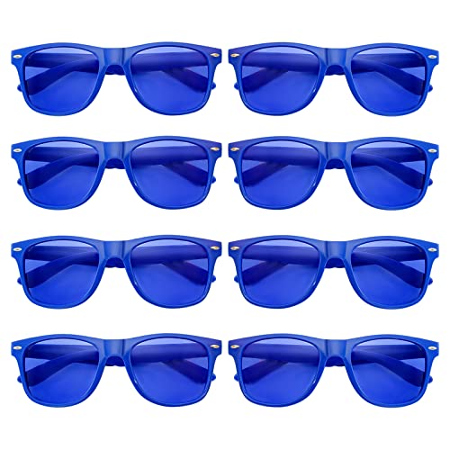 Pibupibu 8 Pack Colorful Sunglasses Bulk, Neon Colors Party Favor Supplies Unisex Sunglasses