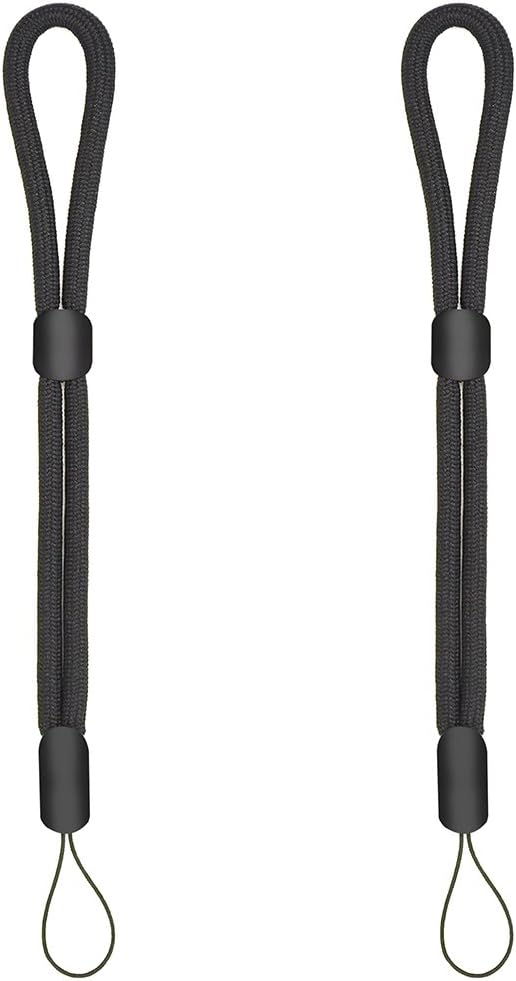 Adjustable Wrist Straps Hand Lanyard Compatible with iPhone Camera USB Flash Drives Key Chain and Other Portable Items Black Set of 2