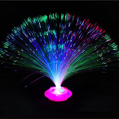 TiSkying Fibre Optic Colour Changing Lamp, LED Colorful Fiber Optic Lantern Battery Operated Mood Novelty Lamp Atmosphere Decoration Lamp for Living Room Bathroom Bar Holiday Party Decoration