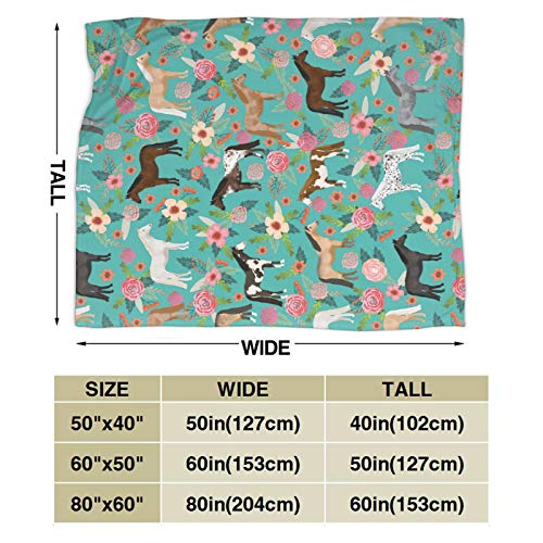 Horse Blanket For Girl, Horse Gift For Girls Women Farm Horses Throw Blanket Flower Blanket Flannel Fleece Bed Blanket Lightweight Cozy Plush Blanket For Bedroom Living Rooms Sofa Couch 60"X50" #TOP2