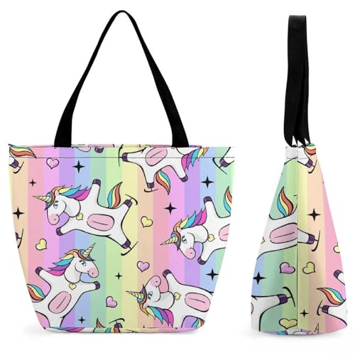 Sac à main licorne grand format 28.5x18x32.5cm à larges anses