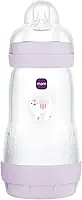 MAM - Garrafa anticólica Easy Start, 2 meses, fluxo médio (260 ml), Lilás - Garrafa para reduzir cólicas e desconforto do bebê - Mamadeira adequada para amamentar