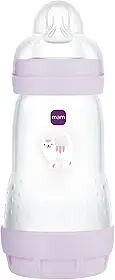 MAM - Garrafa anticólica Easy Start, 2 meses, fluxo médio (260 ml), Lilás - Garrafa para reduzir cólicas e desconforto do bebê - Mamadeira adequada para amamentar