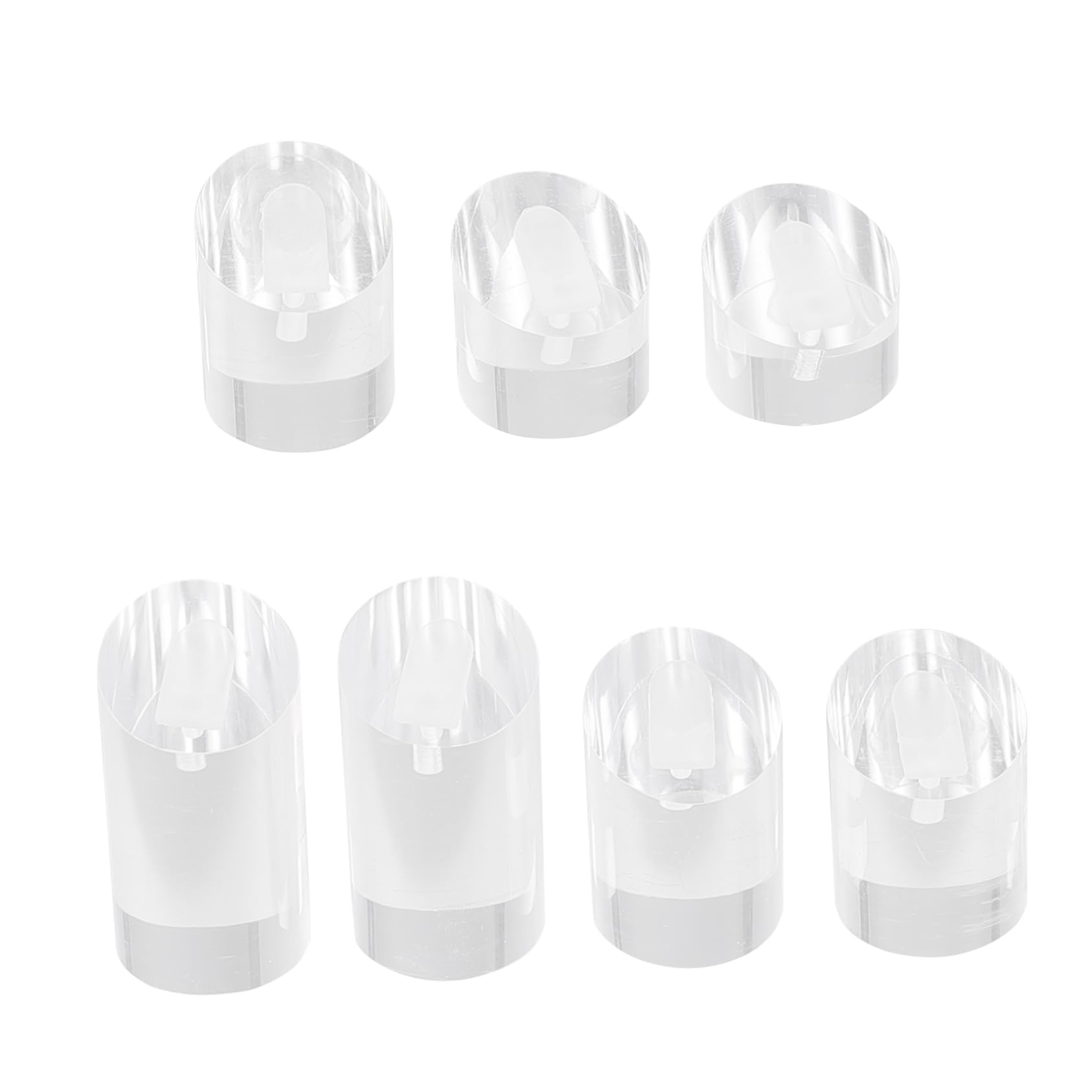 NOLITOY 7 Piece Acrylic Ring Holders Jewelry Display Rack Display Shelves Storage Rack Organizer Bins