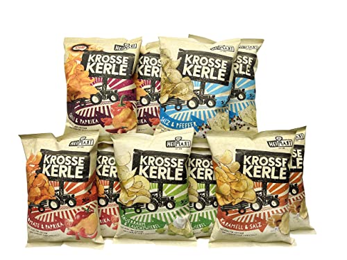Krosse Kerle Chips | 10er Partybox | HeiMart | 10 Tüten - 5 Sorten | 10 x 115 g Cover