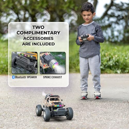 Image of Mirana Explorer 4WD 4x4 RC Car Toy for Kids - Remote & App Controlled Vehicle - Off Road Rock Crawler Monster Truck ATV - Type-C USB Rechargeable - for Boys & Girls 4 to 10 Years (Desert Camo)