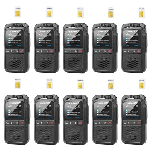 Image of 10Pack-TIDRADIO TD-G100 Rapid Unlimited Range Walkie Talkies with SIM Cards, 4G POC Two Way Radios Nationwide 6000 Miles, Global Long Range PTT for Family, Logistics, Company,Compatible with TD-M15