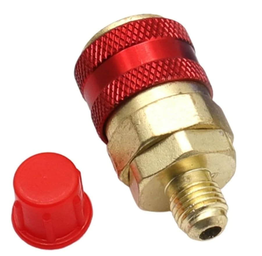 Conector Rápido Automotriz Teninch R134A para Alta y Baja Presión, Adaptador de Cobre para Sistemas de Aire Acondicionado miniatura 2