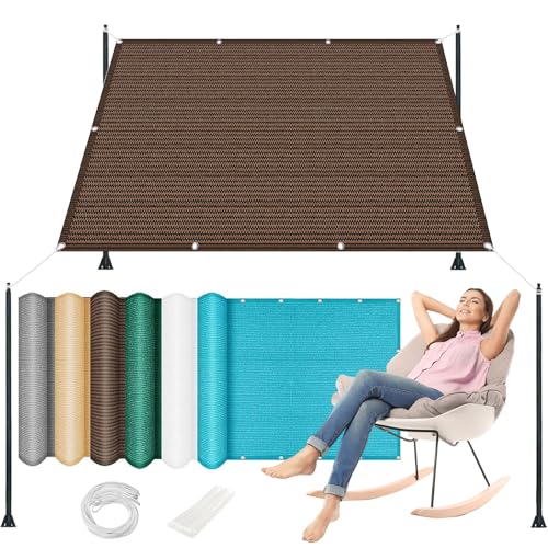 Voile d'ombrage avec œillets 270x800 perméable à l'eau, protection terrasse