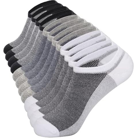 YANGTE Mens Sport Trainer Socks 6 Pairs, Running Ankle Socks Low Cut Socks Multipack Size 9-11 Cover