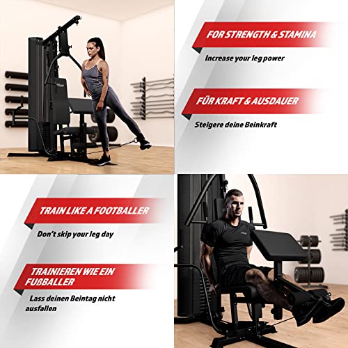 Physionics® Kraftstation - Hantelscheiben 66 kg, Verstellbar, Latzug, Butterfly, Beincurl, Armcurl - Fitnessstation, Multistation, Trainingsstation, Multifunktion Hantelbank, Homegym, Multi-Gym – Bild 5