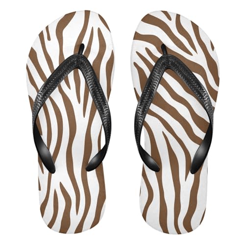 CEBUGI Unisex Flip Flop -Flat Sandal -NonSlip Couple Slippers -Natural Rubber Foam Soles Ultimate Comfort and Durability for Indoor Outdoor|Zebra Stripes