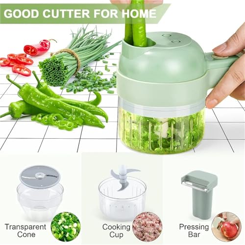 Procesador eléctrico de verduras 4 en 1 con 5 piezas miniatura 4