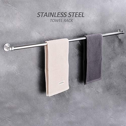 Barre porte-serviettes murale acier inoxydable finition argentée - 3